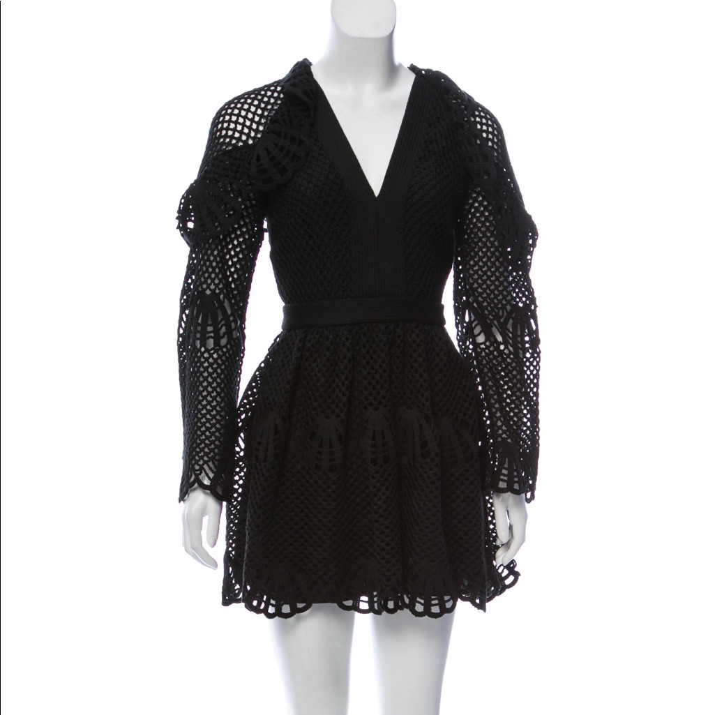 Self-Portrait Crochet Mini Dress